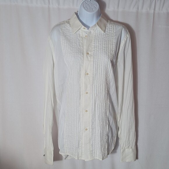 DIESEL TUXEDO style SHIRT blouse Sz L CUFFLINK 100% COTTON TOPSTITCHING NWT WOW - Picture 1 of 15